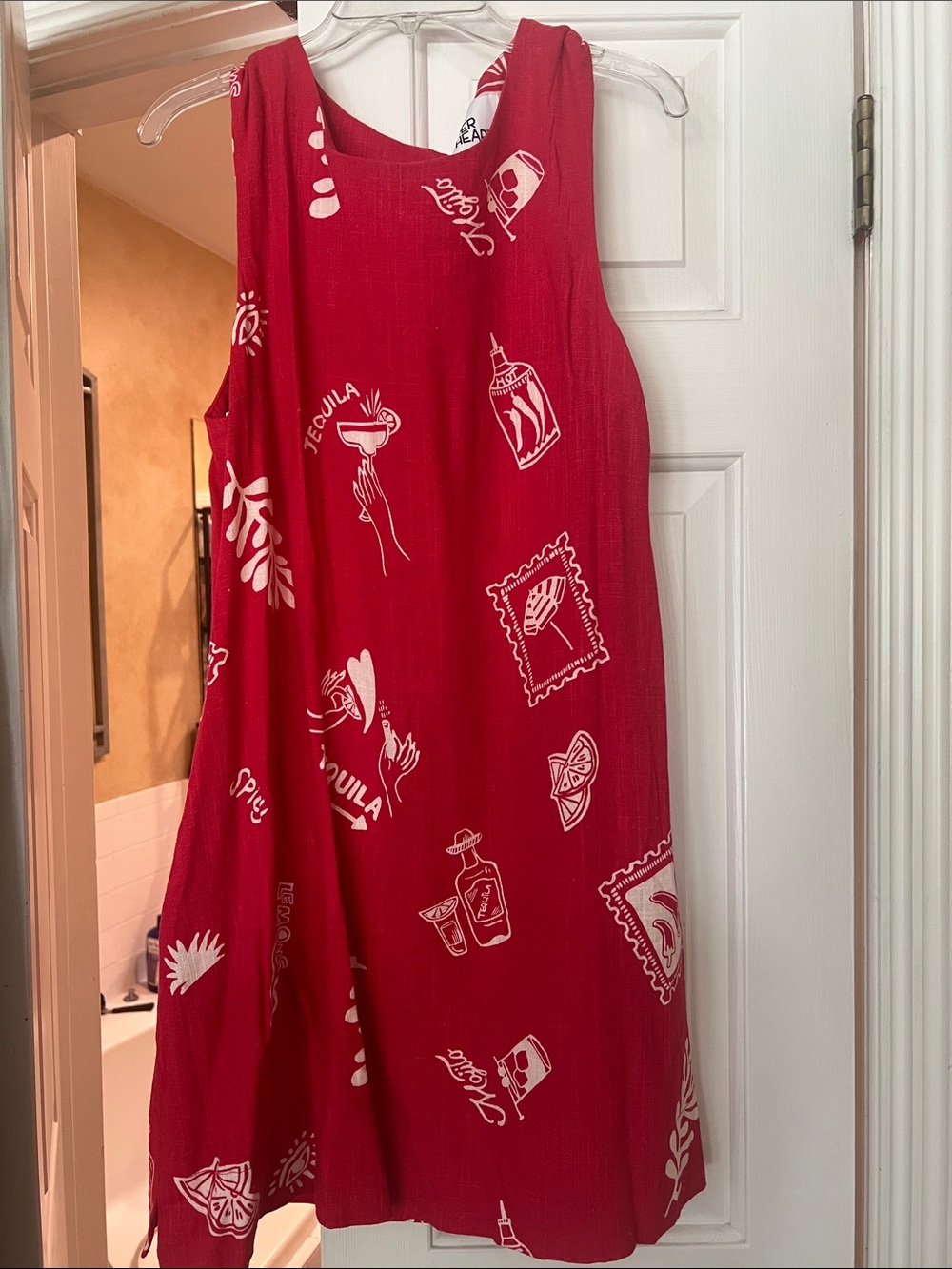 Paper Heart Tequila Red Printed Mini Dress - Unbranded
